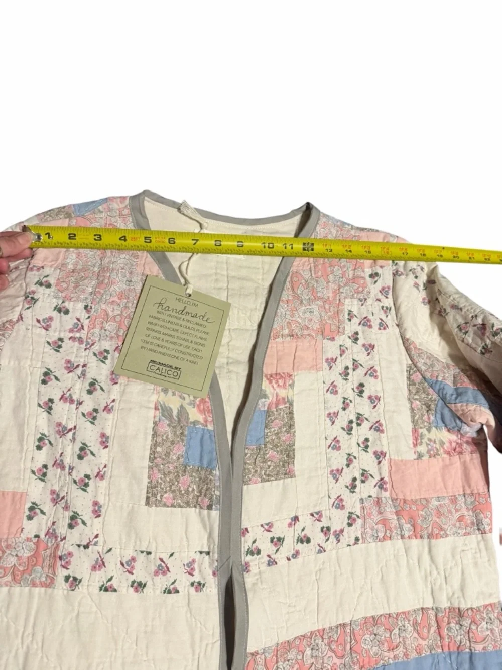 Final Sale! Bundle! ✨Vintage✨ Cottagecore Patchwork Quilted Jacket -Pink & Blue - Picture 12 of 13